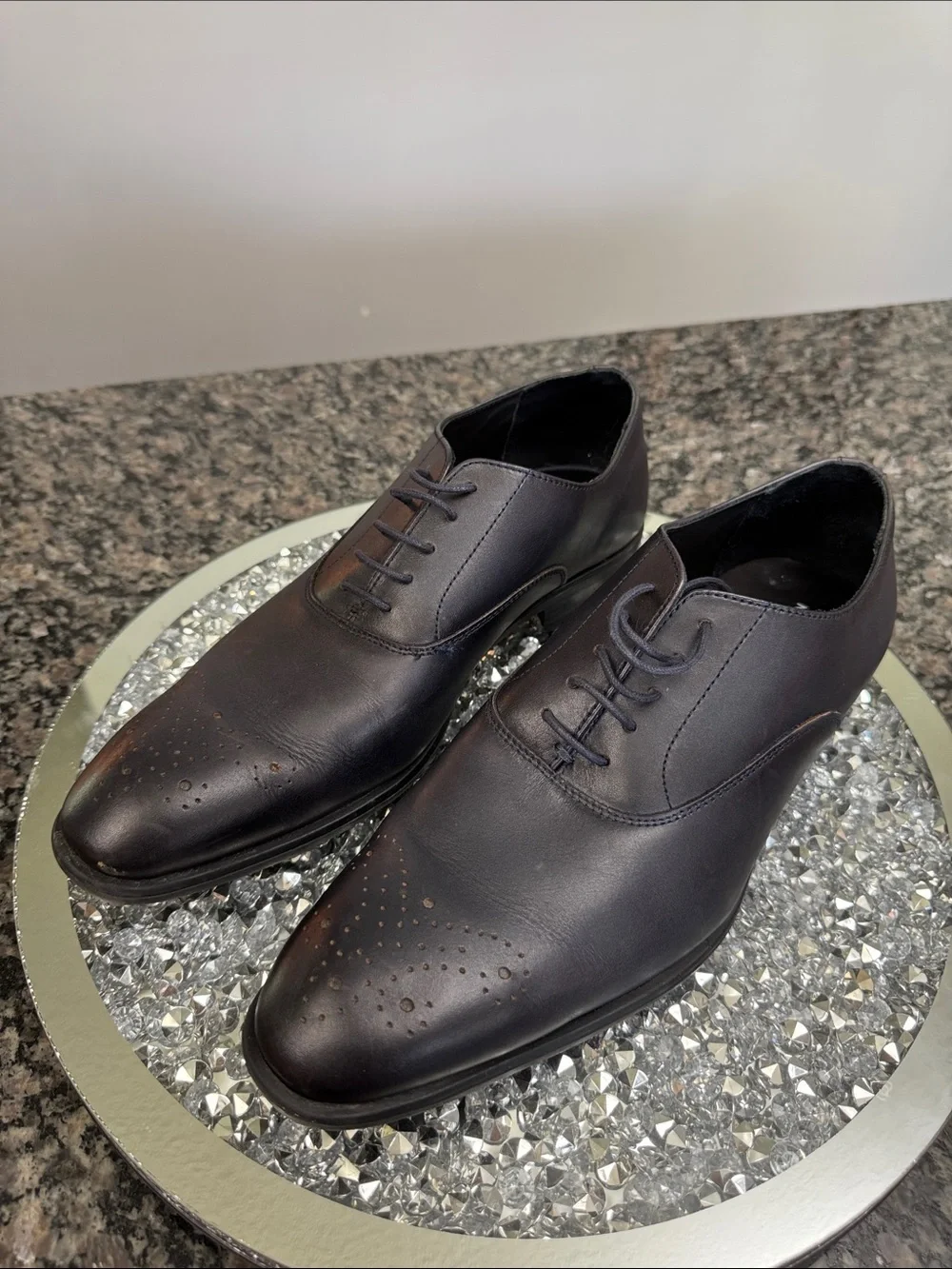 Nordstrom Black Leather Derby Dress Shoes EUC 11